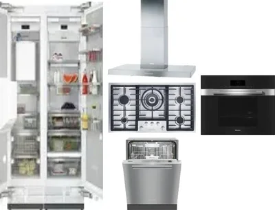 6 Piece Package Includes Refrigerator, Freezer, Cooktop, Wall Oven, Hood And Dishwasher