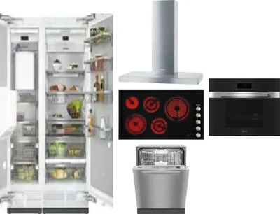6 Piece Package Includes Refrigerator, Freezer, Cooktop, Wall Oven, Hood And Dishwasher