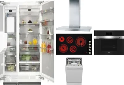 6 Piece Package Includes Refrigerator, Freezer, Cooktop, Wall Oven, Hood And Dishwasher