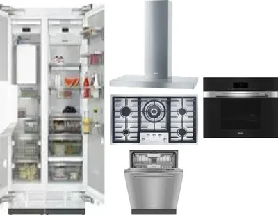 6 Piece Package Includes Refrigerator, Freezer, Cooktop, Wall Oven, Hood And Dishwasher