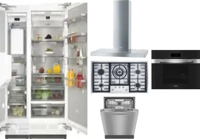 6 Piece Package Includes Refrigerator, Freezer, Cooktop, Wall Oven, Hood And Dishwasher