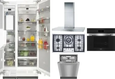 6 Piece Package Includes Refrigerator, Freezer, Cooktop, Wall Oven, Hood And Dishwasher