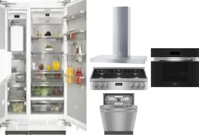 6 Piece Package Includes Refrigerator, Freezer, Cooktop, Wall Oven, Hood And Dishwasher