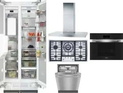 6 Piece Package Includes Refrigerator, Freezer, Cooktop, Wall Oven, Hood And Dishwasher