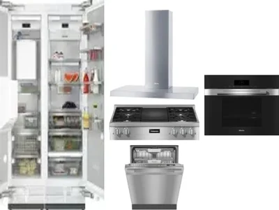 6 Piece Package Includes Refrigerator, Freezer, Cooktop, Wall Oven, Hood And Dishwasher