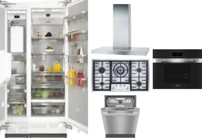 6 Piece Package Includes Refrigerator, Freezer, Cooktop, Wall Oven, Hood And Dishwasher