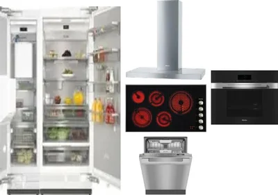 6 Piece Package Includes Refrigerator, Freezer, Cooktop, Wall Oven, Hood And Dishwasher