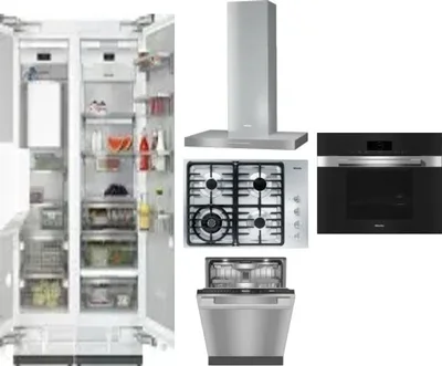 6 Piece Package Includes Refrigerator, Freezer, Cooktop, Wall Oven, Hood And Dishwasher