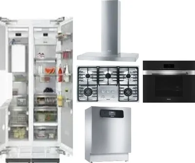 6 Piece Package Includes Refrigerator, Freezer, Cooktop, Wall Oven, Hood And Dishwasher
