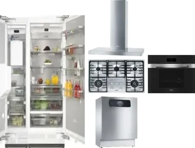 6 Piece Package Includes Refrigerator, Freezer, Cooktop, Wall Oven, Hood And Dishwasher