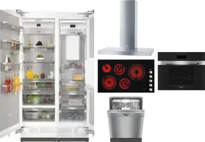 6 Piece Package Includes Refrigerator, Freezer, Cooktop, Wall Oven, Hood And Dishwasher