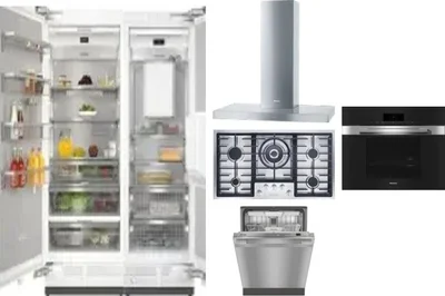 6 Piece Package Includes Refrigerator, Freezer, Cooktop, Wall Oven, Hood And Dishwasher