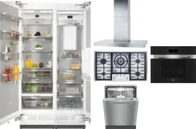 6 Piece Package Includes Refrigerator, Freezer, Cooktop, Wall Oven, Hood And Dishwasher
