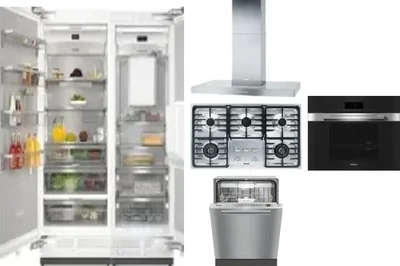 6 Piece Package Includes Refrigerator, Freezer, Cooktop, Wall Oven, Hood And Dishwasher