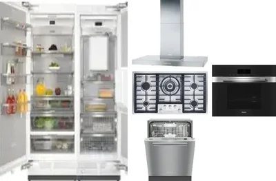 6 Piece Package Includes Refrigerator, Freezer, Cooktop, Wall Oven, Hood And Dishwasher