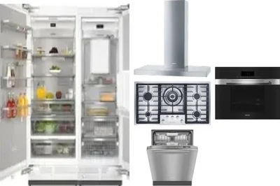 6 Piece Package Includes Refrigerator, Freezer, Cooktop, Wall Oven, Hood And Dishwasher