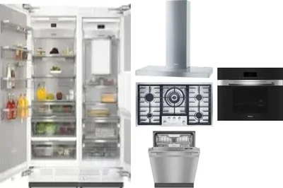 6 Piece Package Includes Refrigerator, Freezer, Cooktop, Wall Oven, Hood And Dishwasher