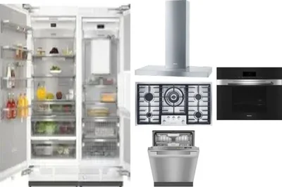 6 Piece Package Includes Refrigerator, Freezer, Cooktop, Wall Oven, Hood And Dishwasher
