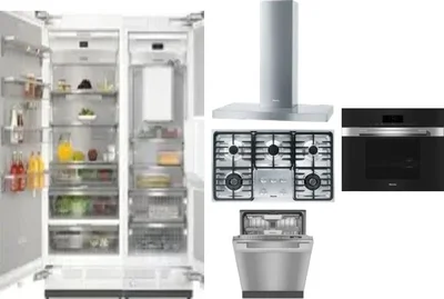 6 Piece Package Includes Refrigerator, Freezer, Cooktop, Wall Oven, Hood And Dishwasher