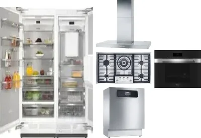 6 Piece Package Includes Refrigerator, Freezer, Cooktop, Wall Oven, Hood And Dishwasher