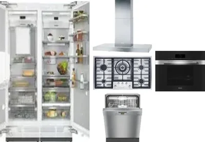 6 Piece Package Includes Refrigerator, Freezer, Cooktop, Wall Oven, Hood And Dishwasher