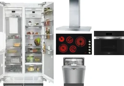6 Piece Package Includes Refrigerator, Freezer, Cooktop, Wall Oven, Hood And Dishwasher