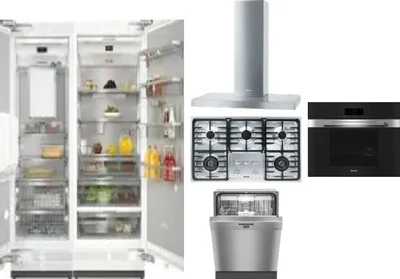 6 Piece Package Includes Refrigerator, Freezer, Cooktop, Wall Oven, Hood And Dishwasher