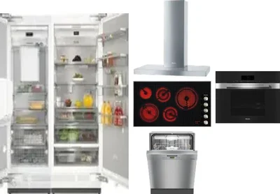 6 Piece Package Includes Refrigerator, Freezer, Cooktop, Wall Oven, Hood And Dishwasher