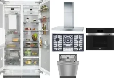 6 Piece Package Includes Refrigerator, Freezer, Cooktop, Wall Oven, Hood And Dishwasher