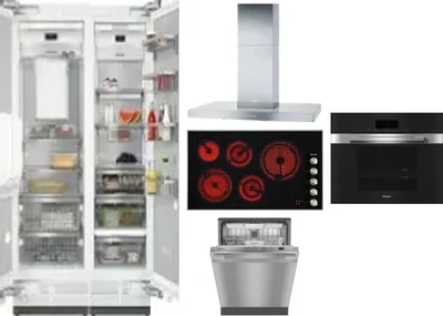 6 Piece Package Includes Refrigerator, Freezer, Cooktop, Wall Oven, Hood And Dishwasher