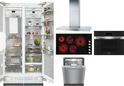6 Piece Package Includes Refrigerator, Freezer, Cooktop, Wall Oven, Hood And Dishwasher