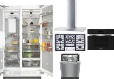 6 Piece Package Includes Refrigerator, Freezer, Cooktop, Wall Oven, Hood And Dishwasher