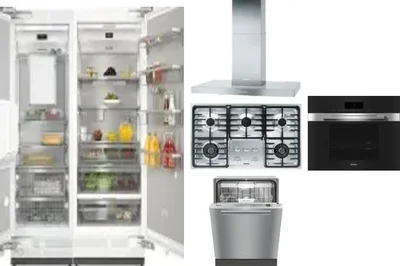 6 Piece Package Includes Refrigerator, Freezer, Cooktop, Wall Oven, Hood And Dishwasher