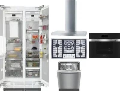 6 Piece Package Includes Refrigerator, Freezer, Cooktop, Wall Oven, Hood And Dishwasher