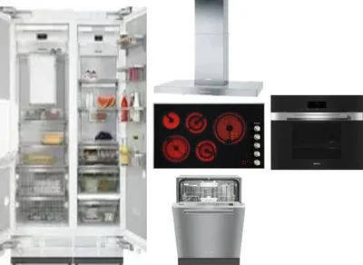 6 Piece Package Includes Refrigerator, Freezer, Cooktop, Wall Oven, Hood And Dishwasher