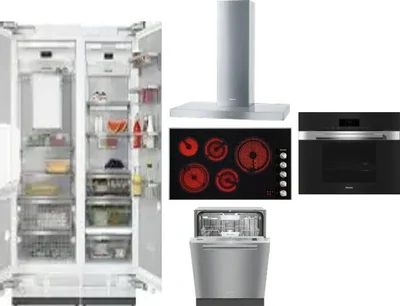 6 Piece Package Includes Refrigerator, Freezer, Cooktop, Wall Oven, Hood And Dishwasher