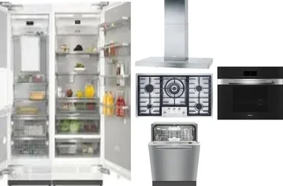 6 Piece Package Includes Refrigerator, Freezer, Cooktop, Wall Oven, Hood And Dishwasher