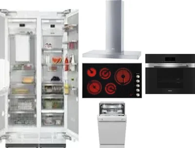 6 Piece Package Includes Refrigerator, Freezer, Cooktop, Wall Oven, Hood And Dishwasher