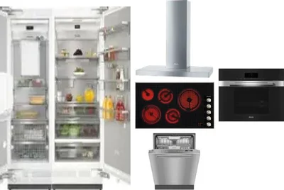 6 Piece Package Includes Refrigerator, Freezer, Cooktop, Wall Oven, Hood And Dishwasher