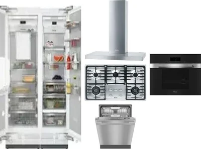 6 Piece Package Includes Refrigerator, Freezer, Cooktop, Wall Oven, Hood And Dishwasher