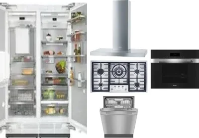6 Piece Package Includes Refrigerator, Freezer, Cooktop, Wall Oven, Hood And Dishwasher