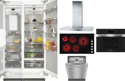 6 Piece Package Includes Refrigerator, Freezer, Cooktop, Wall Oven, Hood And Dishwasher