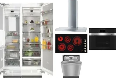 6 Piece Package Includes Refrigerator, Freezer, Cooktop, Wall Oven, Hood And Dishwasher