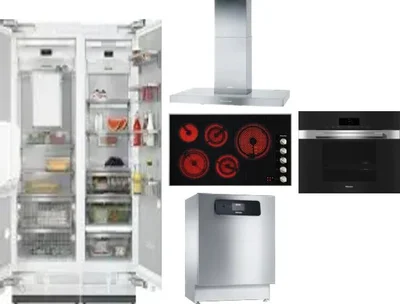 6 Piece Package Includes Refrigerator, Freezer, Cooktop, Wall Oven, Hood And Dishwasher