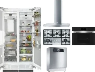 6 Piece Package Includes Refrigerator, Freezer, Cooktop, Wall Oven, Hood And Dishwasher