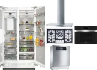 6 Piece Package Includes Refrigerator, Freezer, Cooktop, Wall Oven, Hood And Dishwasher
