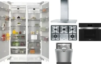 6 Piece Package Includes Refrigerator, Freezer, Cooktop, Wall Oven, Hood And Dishwasher