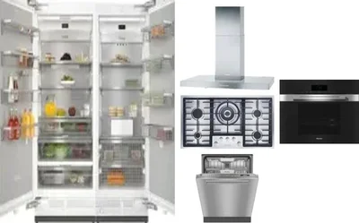 6 Piece Package Includes Refrigerator, Freezer, Cooktop, Wall Oven, Hood And Dishwasher