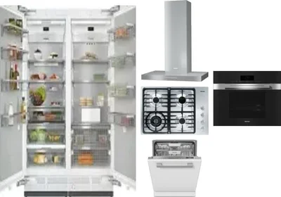 6 Piece Package Includes Refrigerator, Freezer, Cooktop, Wall Oven, Hood And Dishwasher