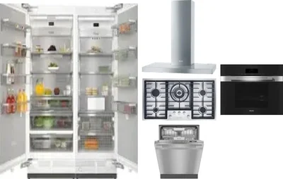6 Piece Package Includes Refrigerator, Freezer, Cooktop, Wall Oven, Hood And Dishwasher